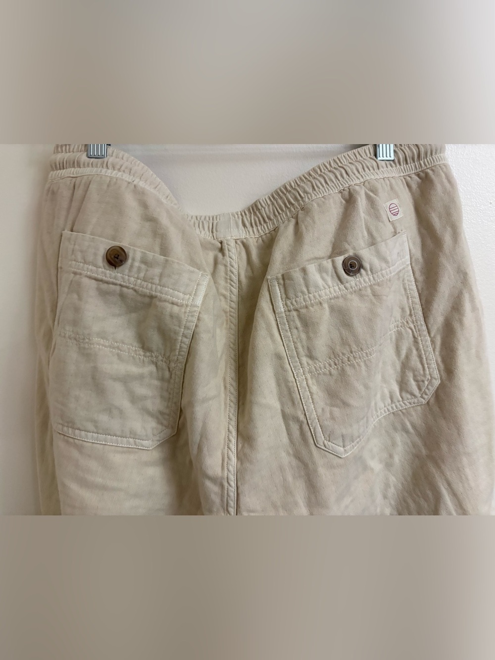 Marine Layer Saturday Beach Pants Men XL Natural Beige coastal soft cotton light - Picture 7 of 12